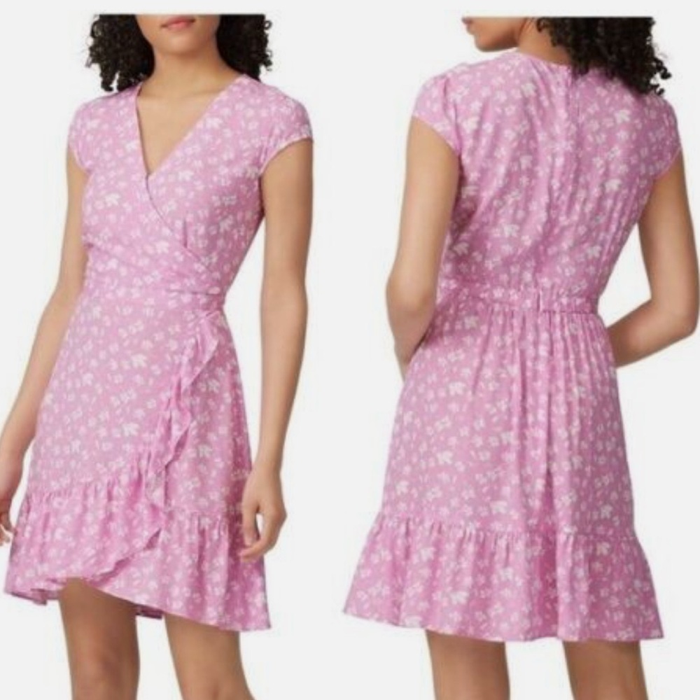 J.Crew Women’s Size 6  Dress Purple Floral Ruffle Hem Viscose Lightw…